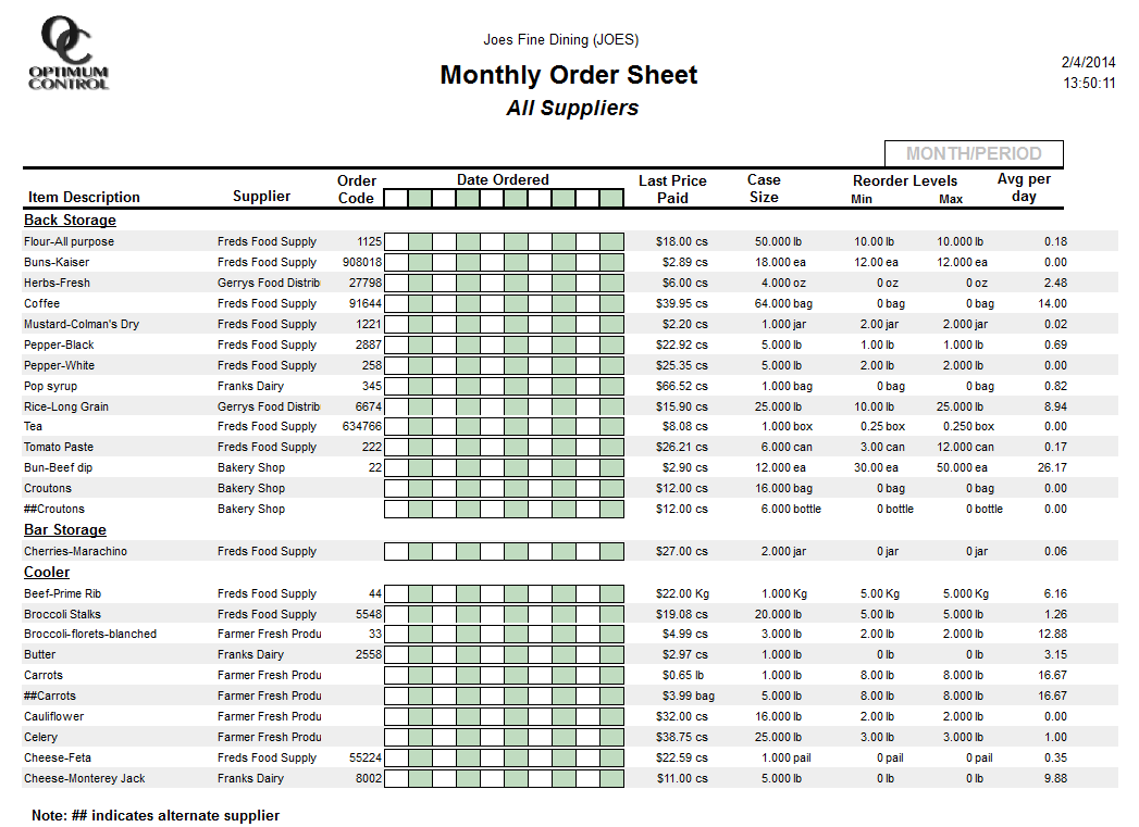 Restaurant Software Reporting | Optimum Control Software